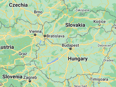 Map showing location of Komárno (47.76356, 18.12263)