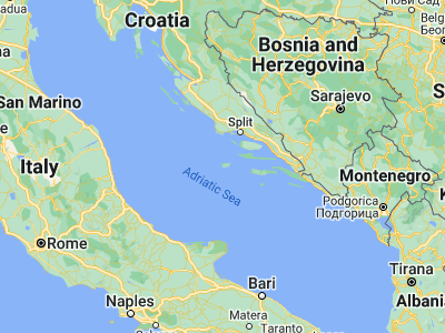 Map showing location of Komiža (43.04306, 16.09306)