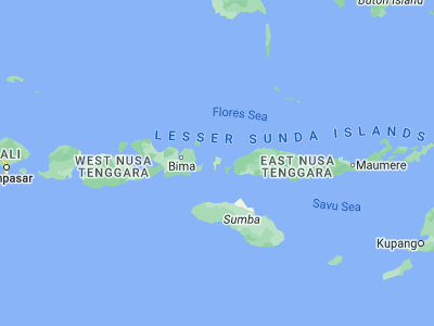 Map showing location of Komodo (-8.58333, 119.5)