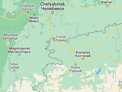 Map showing location of Komsomolets (53.75019, 62.0584)