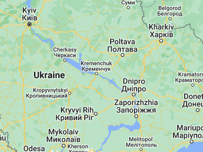 Map showing location of Komsomolsk (49.00973, 33.64546)