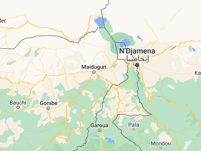 Map showing location of Konduga (11.65583, 13.42133)