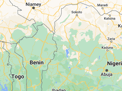 Map showing location of Konkwesso (10.84686, 4.09835)