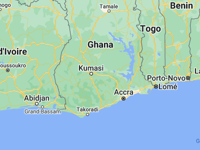 Map showing location of Konongo (6.61667, -1.21667)