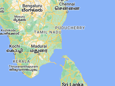 Map showing location of Koothanallur (10.7199, 79.5157)