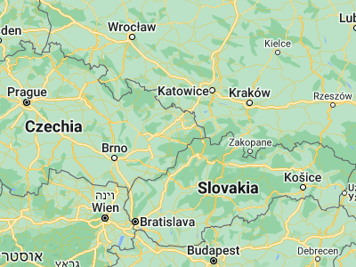Map showing location of Kopřivnice (49.59947, 18.1448)
