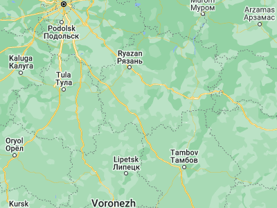 Map showing location of Korablino (53.91639, 40.01333)