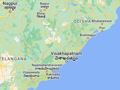 Map showing location of Koraput (18.81667, 82.71667)