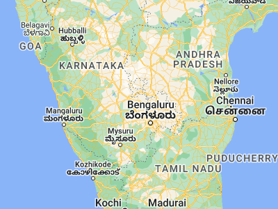 Map showing location of Koratagere (13.52278, 77.23306)