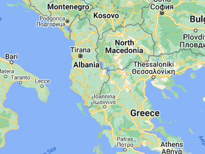 Map showing location of Korçë (40.61861, 20.78083)