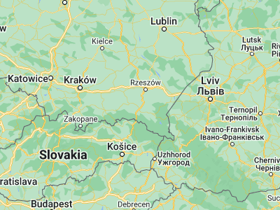 Map showing location of Korczyna (49.71555, 21.80941)