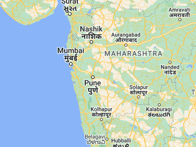 Map showing location of Koregaon (18.65, 74.08333)