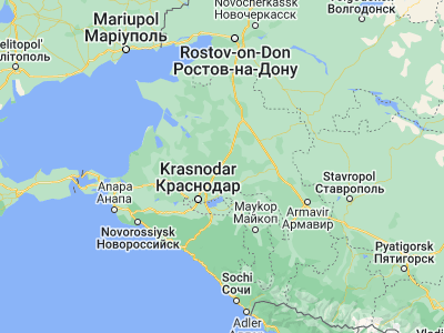 Map showing location of Korenovsk (45.46899, 39.45136)