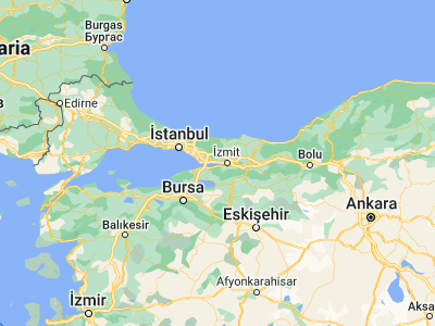 Map showing location of Körfez (40.76704, 29.78275)
