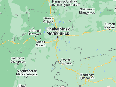 Map showing location of Korkino (54.8913, 61.3969)