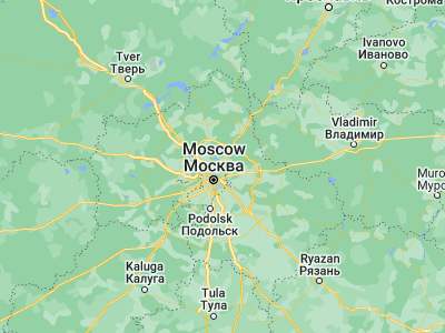 Map showing location of Korolëv (55.91417, 37.82556)