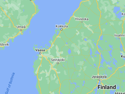 Map showing location of Kortesjärvi (63.3, 23.16667)