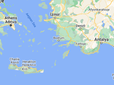 Map showing location of Kos (36.89333, 27.28889)