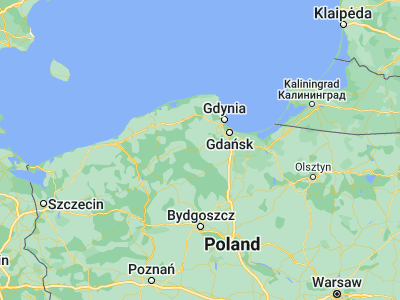 Map showing location of Kościerzyna (54.12226, 17.98119)