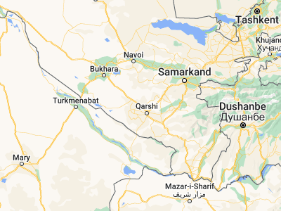 Map showing location of Koson Shahri (39.04472, 65.59082)