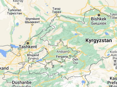 Map showing location of Kosonsoy Shahri (41.26327, 71.54239)
