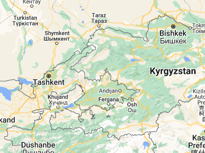 Map showing location of Kosonsoy (41.25611, 71.55083)