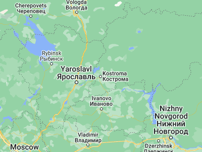 Map showing location of Kostroma (57.76647, 40.92686)