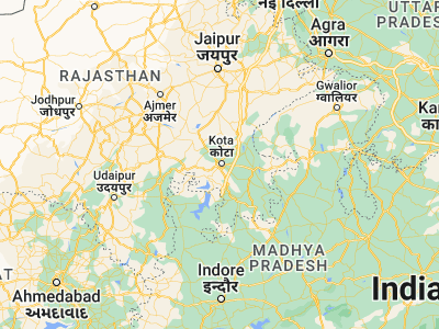 Map showing location of Kota (25.18254, 75.83906)