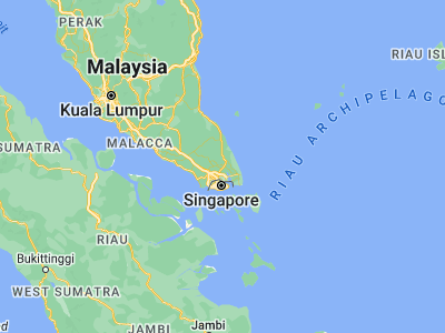 Map showing location of Kota Tinggi (1.7381, 103.8999)
