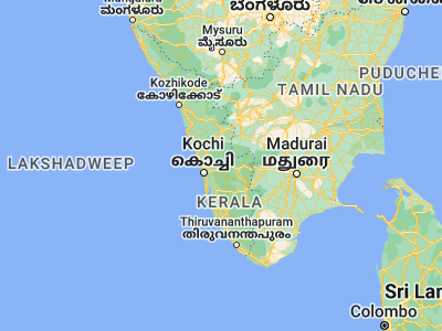 Map showing location of Kotamangalam (10.06667, 76.63333)