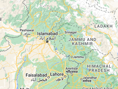 Map showing location of Kotli (33.51667, 73.91667)