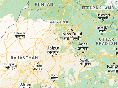 Map showing location of Kotputli (27.70207, 76.19911)