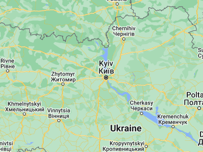 Map showing location of Kotsyubinskoye (50.48836, 30.32957)
