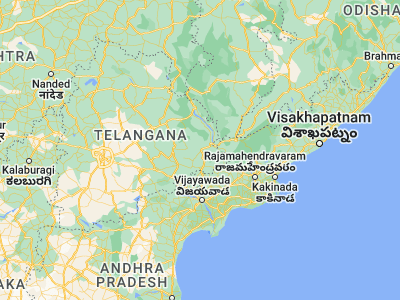 Map showing location of Kottagūdem (17.55, 80.63333)