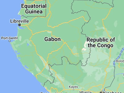 Map showing location of Koulamoutou (-1.13032, 12.47359)