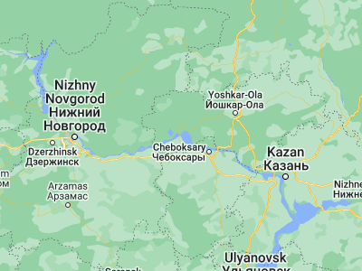 Map showing location of Koz’modem’yansk (56.3419, 46.56353)