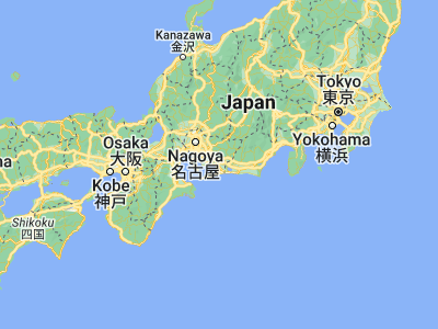 Map showing location of Kozakai-chō (34.8, 137.35889)