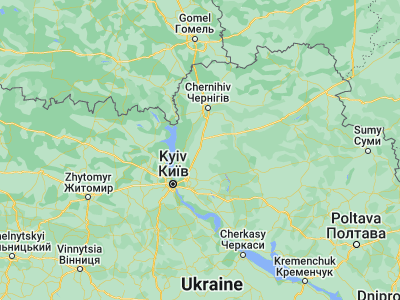 Map showing location of Kozelets’ (50.91334, 31.1214)