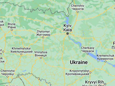 Map showing location of Kozhanka (49.97933, 29.73806)