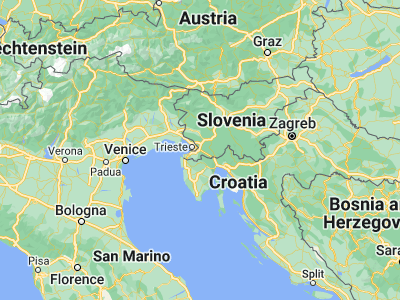 Map showing location of Kozina (45.61, 13.93556)