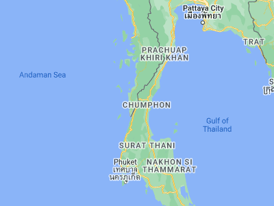 Map showing location of Kra Buri (10.40429, 98.77266)