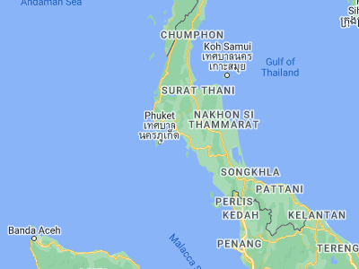 Map showing location of Krabi (8.07257, 98.91052)