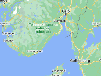 Map showing location of Kragerø (58.8693, 9.41494)
