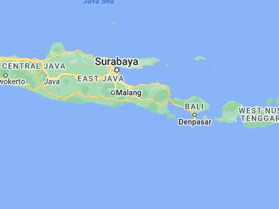 Map showing location of Krajan Puger Wetan (-8.3728, 113.4791)