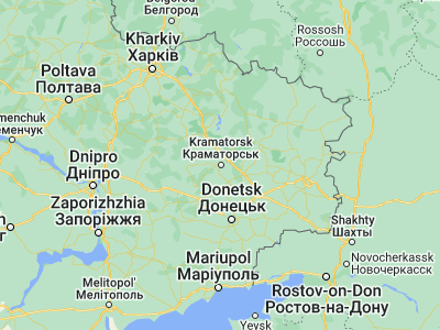 Map showing location of Kramators’k (48.72305, 37.55629)