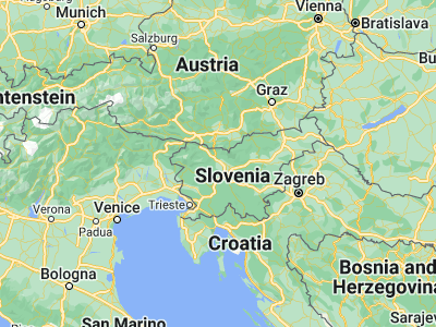 Map showing location of Kranj (46.23887, 14.35561)