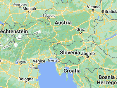 Map showing location of Kranjska Gora (46.48389, 13.78944)