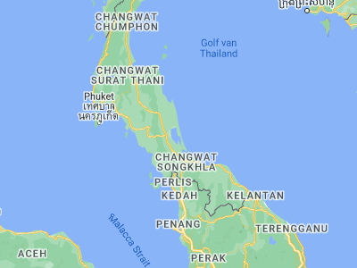 Map showing location of Krasae Sin (7.61548, 100.32842)