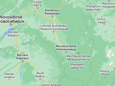 Map showing location of Krasnobrodskiy (54.1581, 86.4486)