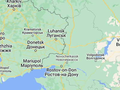 Map showing location of Krasnodon (48.30856, 39.57374)
